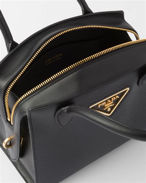 prada black bag saffiano|prada saffiano leather odette bag.